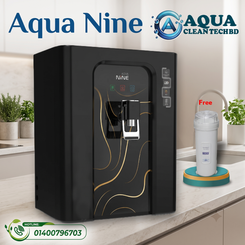 Aqua Nine (Black) RO+H2AAA Filter With Copper+TDS,9-Stage.Capacity-100.GPD:12 Litre Images